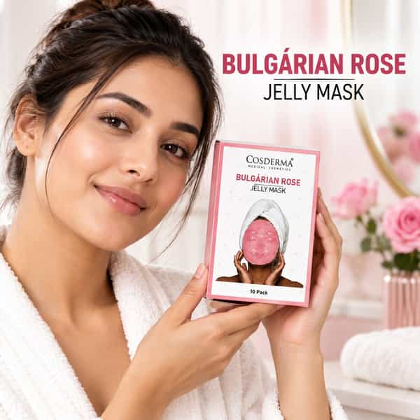 Cosderma Bulgarian Rose Jelly Mask | Hydrating Sheet Mask | Fresh Glowing Skin Care - 10 X 35G