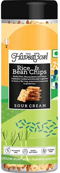 The Harvest Bowl Rice & Bean Chips - Sour Cream - - - Baked Chips/Snacks - 120 Gm