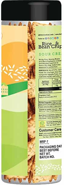 The Harvest Bowl Rice & Bean Chips - Sour Cream - - - Baked Chips/Snacks - 120 Gm