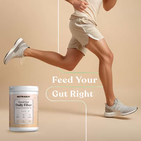 Nutrabay Good Gut Daily Fiber | Unflavoured | Plant Based Prebiotic Soluble Fiber - 33 Servings 200G
