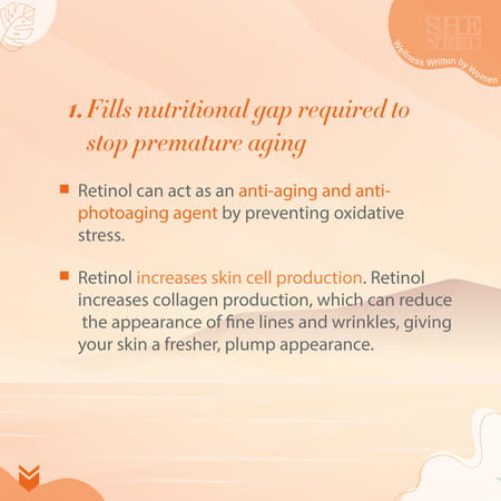 Sheneed Retinol Activated Anti-Aging Drink With Pure Vitamin A&C | Reduce Wrinkle-Vegan 30 Sachets