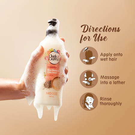 Buds & Berries Nourishment Shampoo With Rice Water And Chia Seeds | Strengthens Hair (300 Ml)