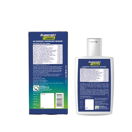 Medopharm Wellness Supergin Liniment Oil - 50ml Ayurvedic Pain Relief Formula Pack Of 4