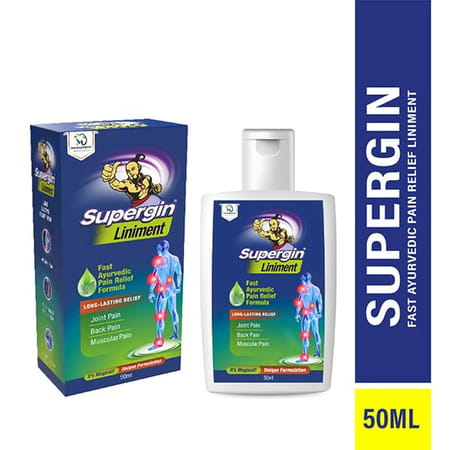 Medopharm Wellness Supergin Liniment Oil - 50ml Ayurvedic Pain Relief Formula Pack Of 4