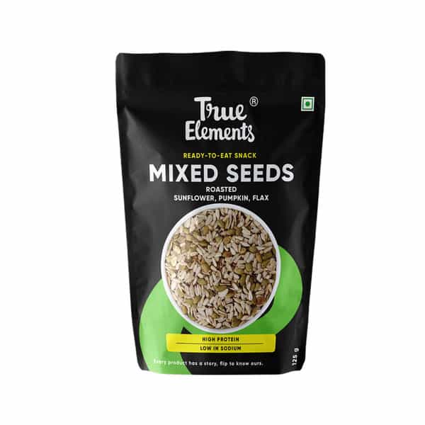 True Elements Roasted Sunflower Pumpkin And Flax Seeds 125 Gm