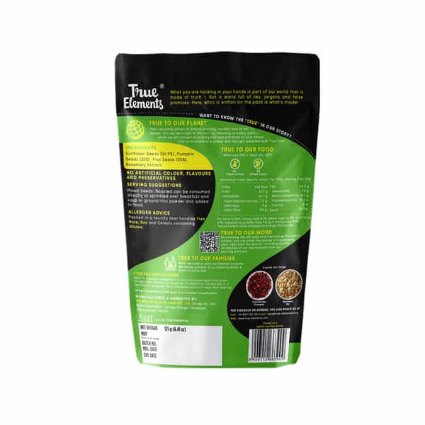 True Elements Roasted Sunflower Pumpkin And Flax Seeds 125 Gm