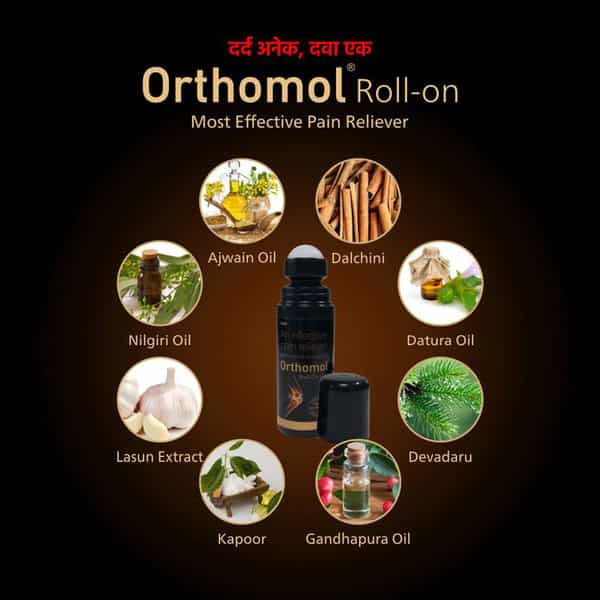 Orthomol Ayurvedic Pain Relief Roll On Gel 75 Gm (Pack Of 4)