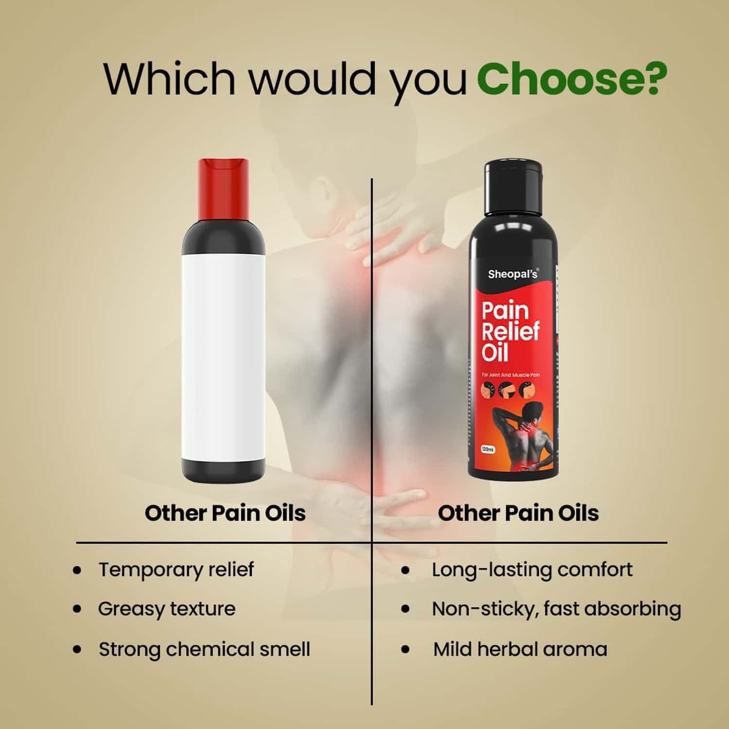 Sheopals Pain Relief Oil For Joint & Body Pain - 120 Ml