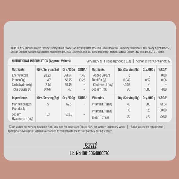 Hk Vitals Skin Radiance Marine Collagen Supplement (Lemon - 100G) & Sipper Bottle (Grey - 300Ml)