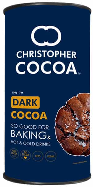 Christopher Cocoa Dark Cocoa Powder Unsweetened 200G (Bake Cake Hot Chocolate Drinking Shakes)