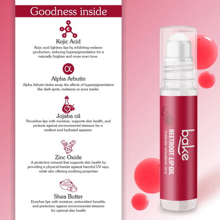 Bake 1% Kojic Beetroot Tinted Lip Balm Oil Spf 25 For Dark Lips (15G)