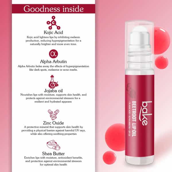 Bake 1% Kojic Beetroot Tinted Lip Balm Oil Spf 25 For Dark Lips (15G)