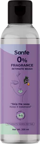 Sanfe Intimate Wash 0% Fragrance- Mild Soothing And Gentle - 200 Ml