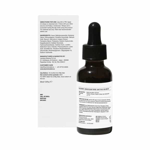 Minimalist Salicylic Acid 2%Serum For Blackheads Pore Tightening Oil Control &Acne Breakouts(30Ml)
