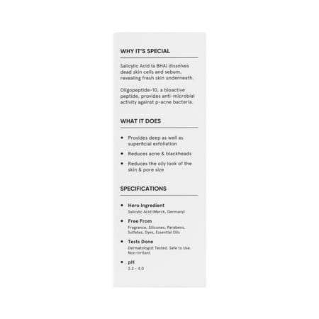 Minimalist Salicylic Acid 2%Serum For Blackheads Pore Tightening Oil Control &Acne Breakouts(30ml)