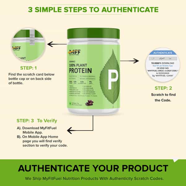 Myfitfuel Advance 100% Plant Protein (4 Proteins, 16 Vitamins Mineral), 500G, Rich Chocolate Delight