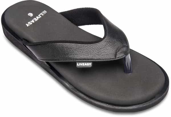 Liveasy Essentials Diabetic & Orthopedic Slippers (Style 2) -Men Black- Size Uk-6