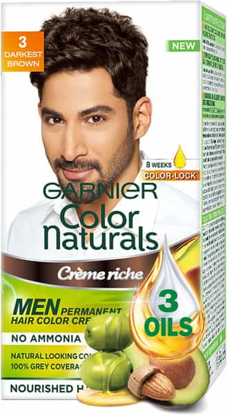 Garnier Color Naturals For Men Shade 3 Darkest Brown Hair Color Box Of 60 G
