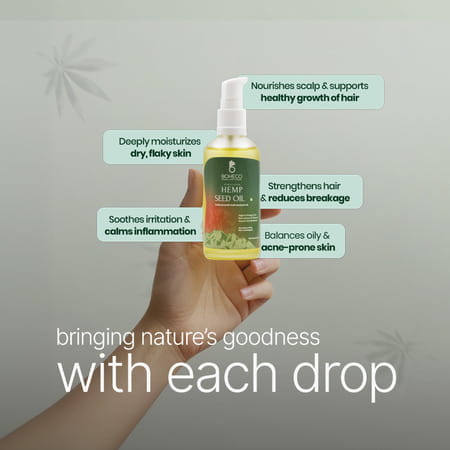 Boheco Himalayan Cold-Pressed Hemp Seed Oil | Multipurpose For Boosting Skin | Hair Health | 100 Ml
