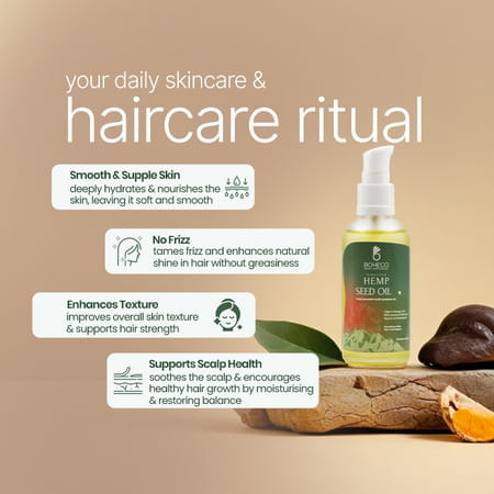 Boheco Himalayan Cold-Pressed Hemp Seed Oil | Multipurpose For Boosting Skin | Hair Health | 100 Ml