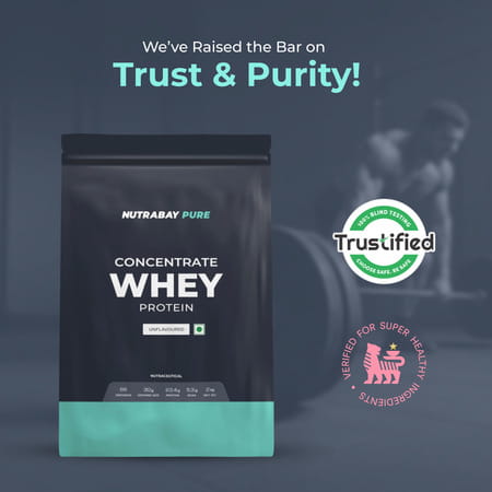 Nutrabay Pure 100% Whey Protein Concentrate Unflavoured - 2kg