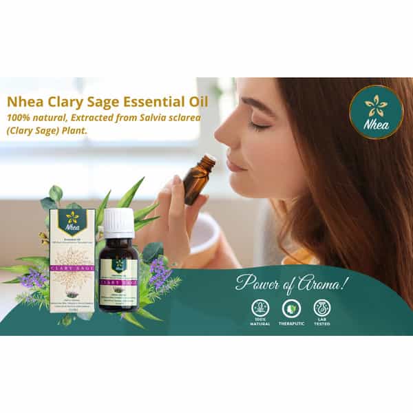 Nhea Clary Sage Essential Oil 15 Ml | 100% Pure Undiluted Therapeutic Grade (Pack Of 2)