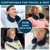 Trajectory Travel Neck Pillow With Sleeping Eye Mask Combo | 5 Years Warranty | Men & Women | Blue