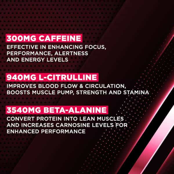 Dr. Morepen Muscle Food Pre Workout For Strength & Energy Berry Burst - 250G