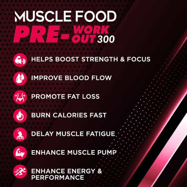 Dr. Morepen Muscle Food Pre Workout For Strength & Energy Berry Burst - 250G