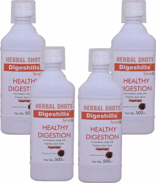 Herbal Hills Digeshills Herbal Shots 500Ml (Pack Of 4) Healthy Digestion