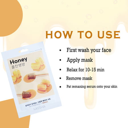 Missha Airy Fit Sheet Mask [Honey] - Pack Of 5