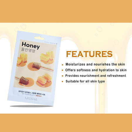 Missha Airy Fit Sheet Mask [Honey] - Pack Of 5