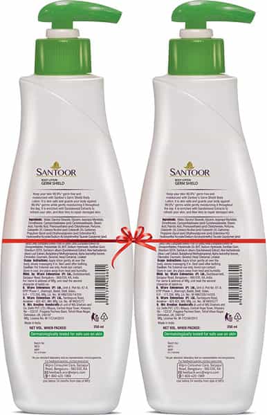 Santoor Germ Shield Body Lotion (Buy 1 Get 1 Free) - 250 Ml Each