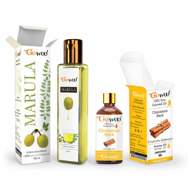 Pack Of 2 Cinnamon Bark Essential Oil & Marula Carrier Oil - 100% Pure & Natural Oil