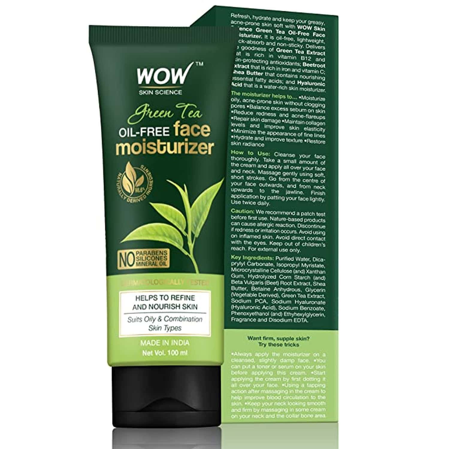 Buy WOW SKIN SCIENCE GREEN TEA FACE MOISTURIZER 100ML Online & Get