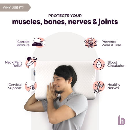 Betterhood Pack Of 2 White Memory Foam Ergonomic Dual Height Cervical Sleep Pillow (Medium)