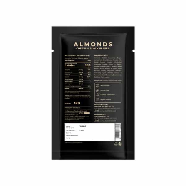 Oven Roasted Cheese & Black Pepper Almonds (50G X 4 Packs)