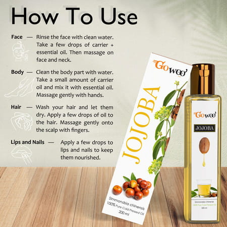 Go Woo 100% Pure Cold Pressed Jojoba Carrier Oil