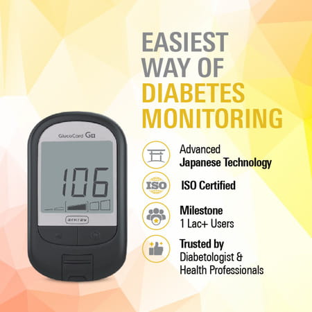 Arkray Glucocard G+ Blood Sugar Testing Machine With 10 Strips | 25 Lancets 1 Lancing Device