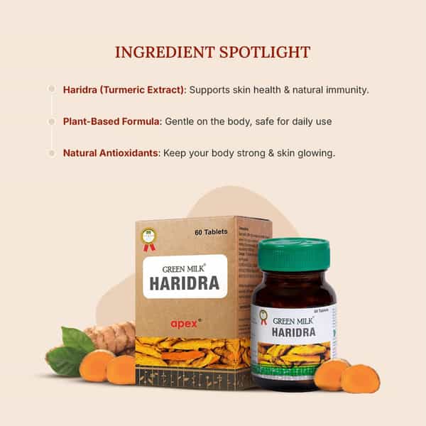 Green Milk Haridra Tablets | Skin Nourishment & Immunity Support | 60 Tablets