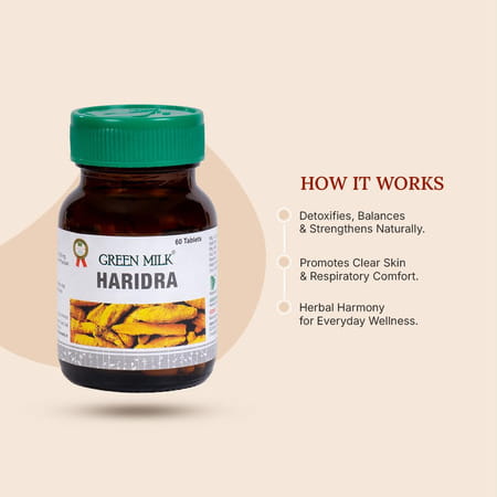 Green Milk Haridra Tablets | Skin Nourishment & Immunity Support | 60 Tablets