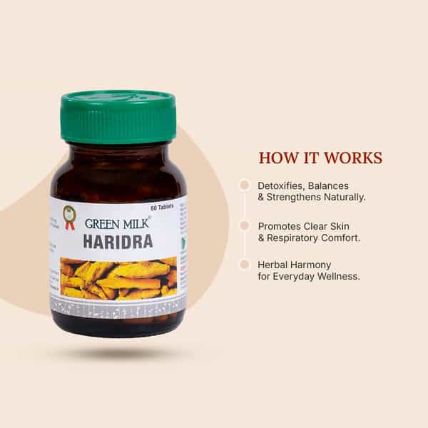 Green Milk Haridra Tablets | Skin Nourishment & Immunity Support | 60 Tablets