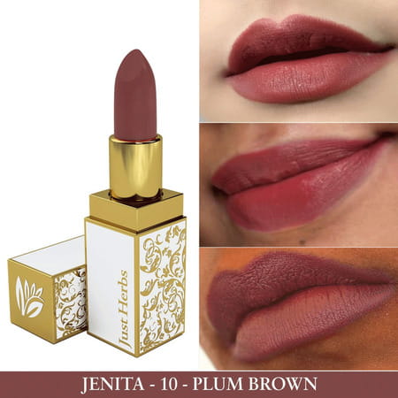 Just Herbs Herb Enriched Ayurvedic Lipstick (Plum Brown Shade No. 10)