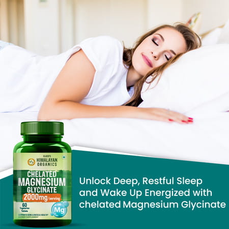 Vlado'S Himalayan Organics Chelated Magnesium Glycinate Supplement 2000mg Per Serving | Veg - 60n