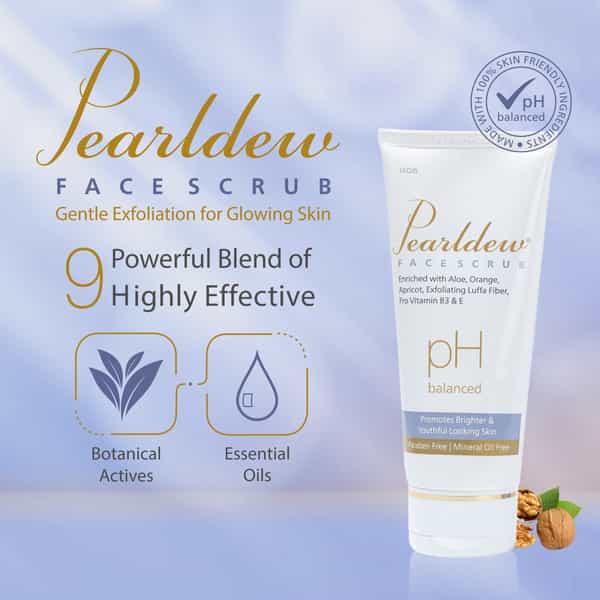 Pearldew Face Scrub - 100 Gm | Passion Fruit Oil & Walnut Scrub | Paraben Free (Pack Of 4)