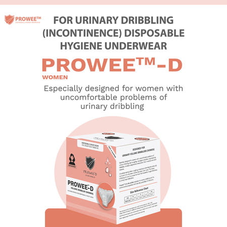 Prowee Women'S Disposable Major Incontinence Panty For Volume Dribbler - L