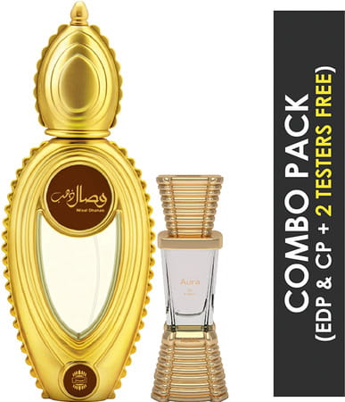 Ajmal Wisal Dhahab Edp 50ml Perfume For Men And Aura Cp Oil Alcohol-Free Attar 10ml For Unisex