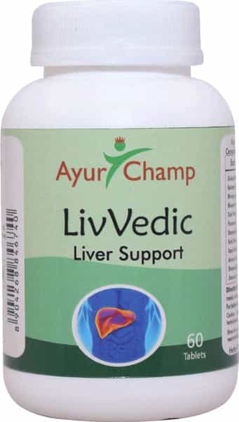 Ayur Champ - Pack Of 2 -Liv Vedic | Liver Support | Herbal Supplement |60 Tablets