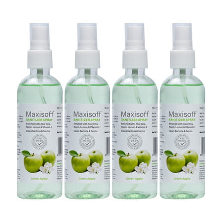 Maxisoft Sanitizer Spray | Green Apple | 120 Ml | Pack Of 12