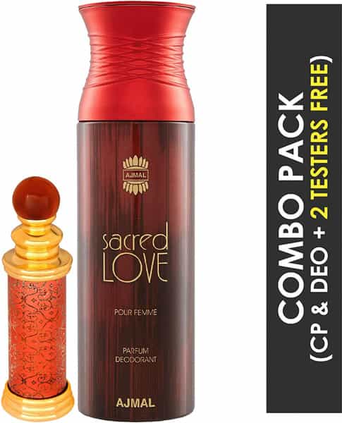 Ajmal Classic Oud Cp Oil Oudh 10Ml For Unisex And Sacred Love Deodorant 200Ml For Women